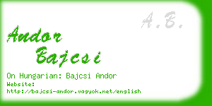 andor bajcsi business card